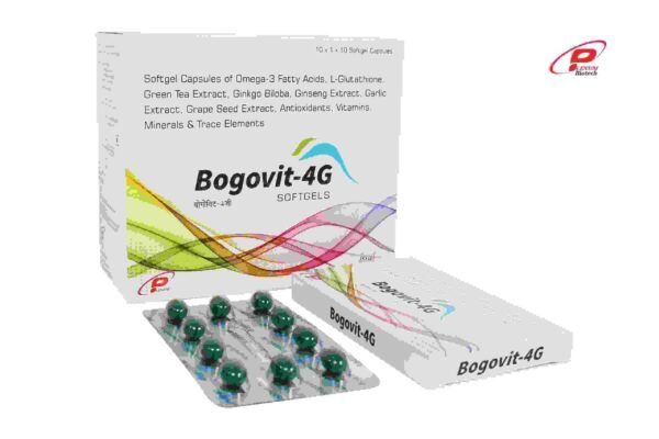 Omega 3 Fatty Acid Green Tea Extract Ginkgo Biloba Lycopene + Ginseng Grape Seed Extract Garlic Oil Antioxidant | Bogovit-4g