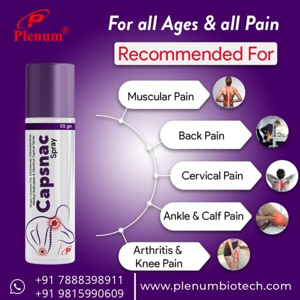 Diclofenac Diethylamine Linseed Oil Methyl Salicylate Menthol Spray | Capsnac Spray