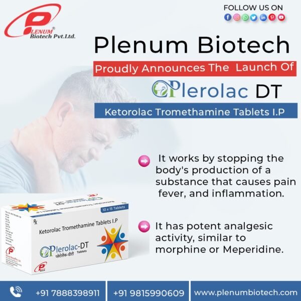 Plerolac DT Visulaid Ketorolac Tromethamine Tablets | Plerolac DT