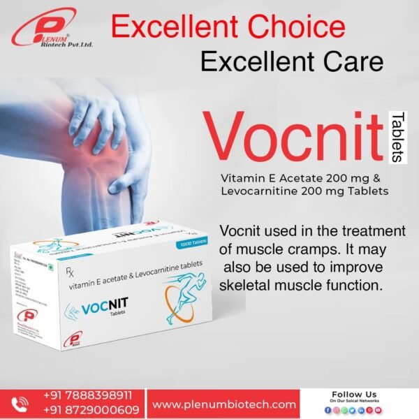 Vitamin E Acetate Levocarnitine Tablets | Vocnit Tablets Vitamin E Acetate Levocarnitine Tablets | Vocnit Tablets
