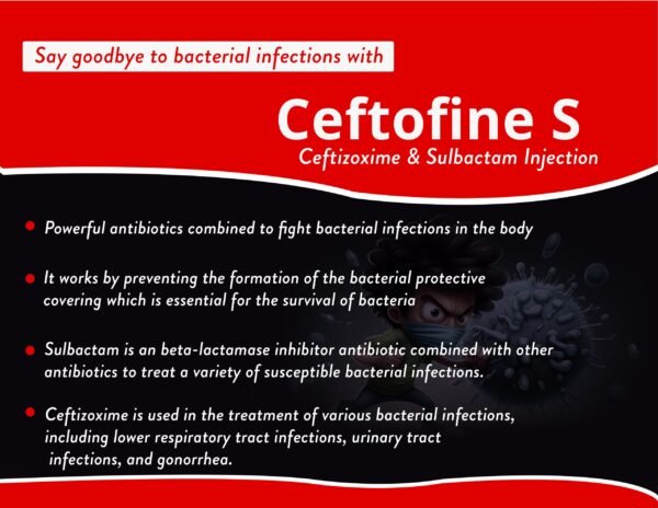 Ceftizoxime Sulbactam Injection | Ceftofine S