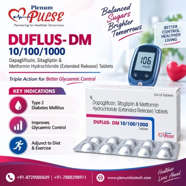 Dapagliflozin Metformin Sitagliptin Tablets (Extended Release) | Duflus DM 10/100/1000 Dapagliflozin Metformin Sitagliptin Tablets (Extended Release) | Duflus DM 10/100/1000