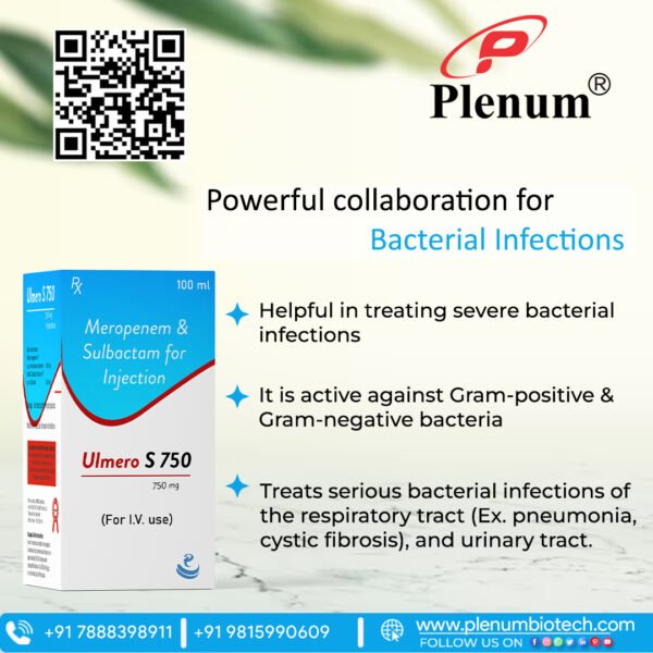 Meropenem Sulbactam Injection | Ulmero S 750 Meropenem Sulbactam Injection | Ulmero S 750