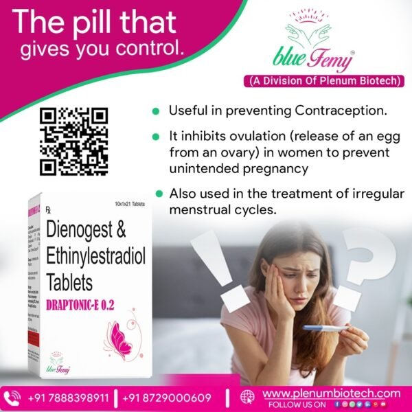 Dienogest Ethinylestradiol Tablet | Draptonic E0.2