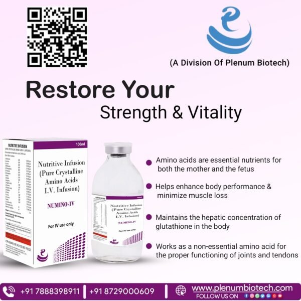Nutritive Infusion Of Pure Crystalline Amino Acid Injection | Numino IV
