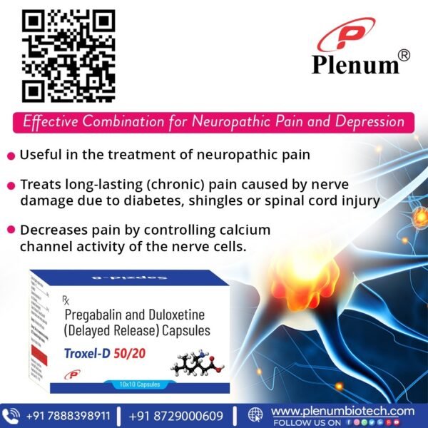 Pregabalin Duloxetine 50 20 Capsules | Troxel D 50/20