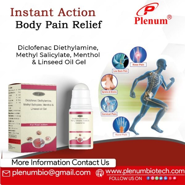 Diclofenac Diethylamine Methyl Salicylate Menthol Linseed Oil | Dcoxy Roll On