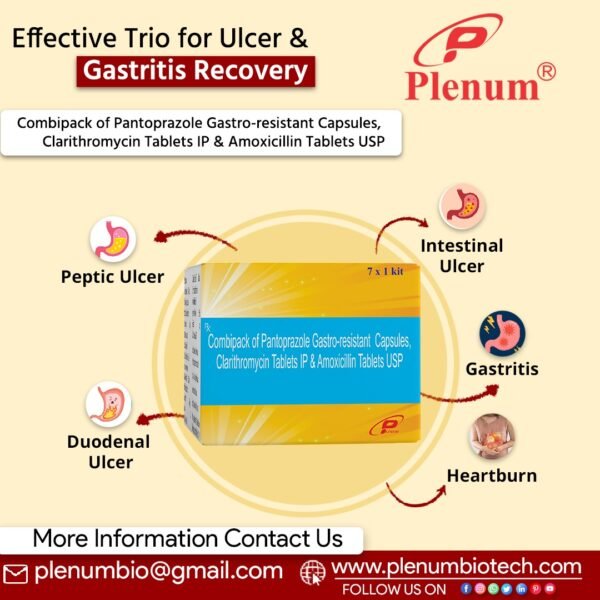 Combipack of Pantoprazole Gastro-resistant Capsules Clarithromycin Tablets Amoxicillin Tablets | Pylowatch