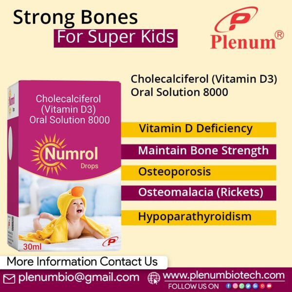 Cholecalciferol Vitamin D3 Oral Solution 8000 IU | Numrol Drops