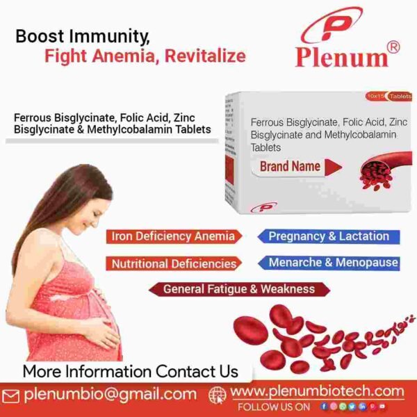 Ferrous Bisglycinate Folic Acid Zinc Bisglycinate Methylcobalamin Tablet | Fernum FB