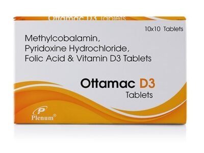 Methylcobalamin Pyridoxine Folic acid Vitamin D3 Tablet | Ottamac D3