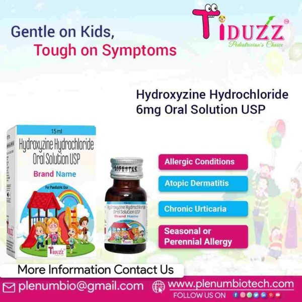 Hydroxyzine Hydrochloride Oral Solution | Pletirax Drops