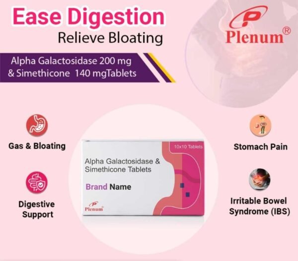 Alpha Galactosidase and Simethicone Tablets | Gesozole Prime