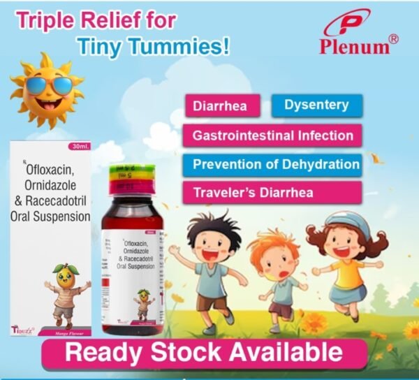 Ofloxacin Ornidazole Racecadotril Oral Suspension | Pledott-OR