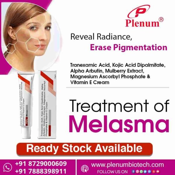 Tranexamic Acid Kojic Acid Arbutin Magnesium Vitamin E Mulberry Extract Cream | Plefru TX