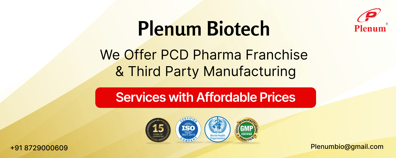 Plenum biotech Main slider with text