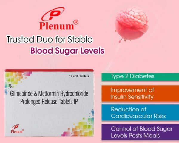Glimepiride and Metformin Hydrochloride Prolonged Release Tablets IP | Plenosat M2 Glimepiride and Metformin Hydrochloride Prolonged Release Tablets IP | Plenosat M2