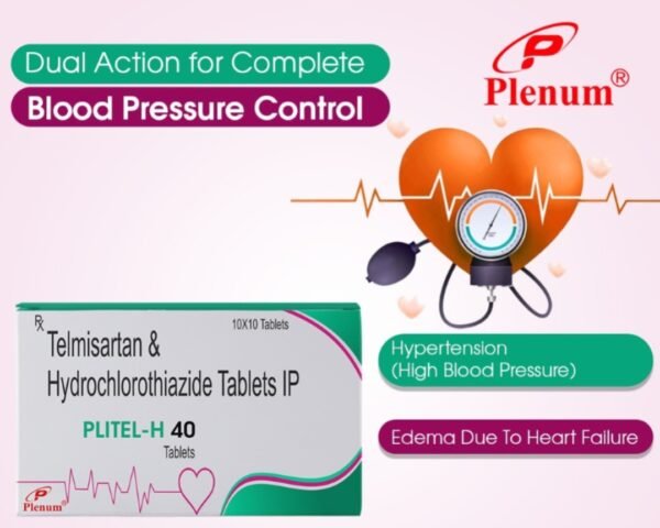Telmisartan And Hydrochlorothiazide Tablets | Plitel H 40