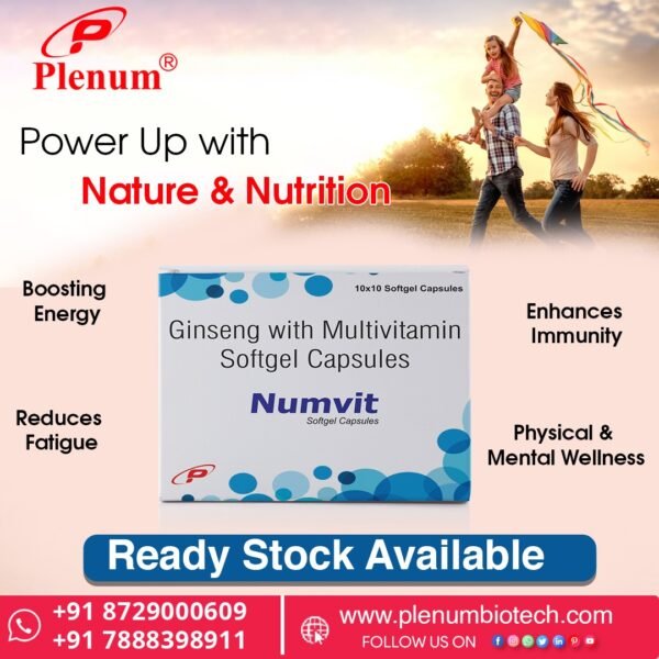 Numvit Ginseng with Vitamins Minerals Antioxidants Softgel Capsules | Numvit