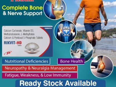 Calcium Vitamin D3 Methylcobalamin L-Methyl Folate Pyridoxal-5-Phosphate Tablets | Rikvit-HD