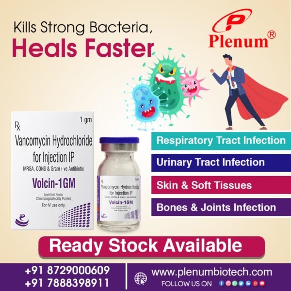 Vancomycin Hydrochloride for Injection | Volcin-1 Gm