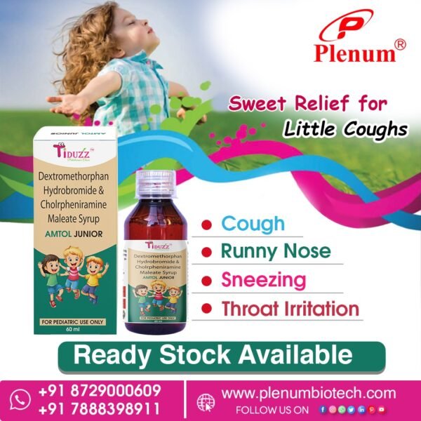 Dextromethorphan Hydrobromide Chlorpheniramine Maleate Syrup | Amtol Junior