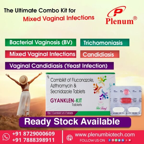 Combikit of Fluconazole Azithromycin Secnidazole Tablets | Gynaklen