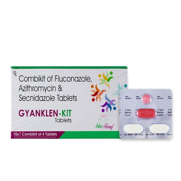 Combikit of Fluconazole Azithromycin Secnidazole Tablets | Gynaklen
