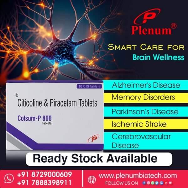 Citicoline Piracetam Tablets 800 Mg | Colsum-P 800