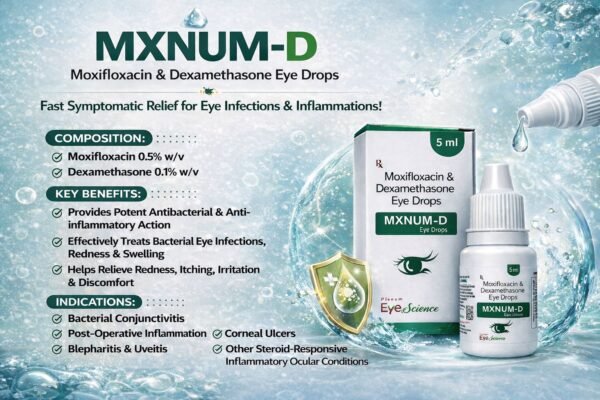 Moxifloxacin and Dexamethasone Eye Drops | Mxnum-D