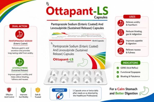 Pantoprazole Sodium And Levosulpiride Capsules | Ottapant LS