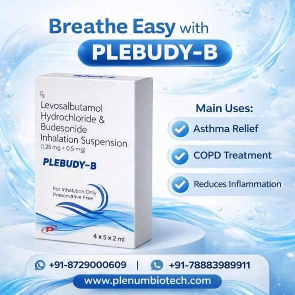 Levosalbutamol Budesonide Inhalation Suspension (1.25 mg + 0.5 mg) | Plebudy-B