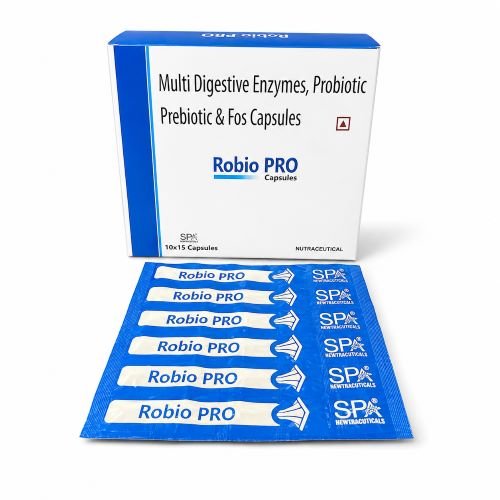 Multi Digestive Enzymes Probiotic Prebiotic And Fos Capsules | Robio Pro