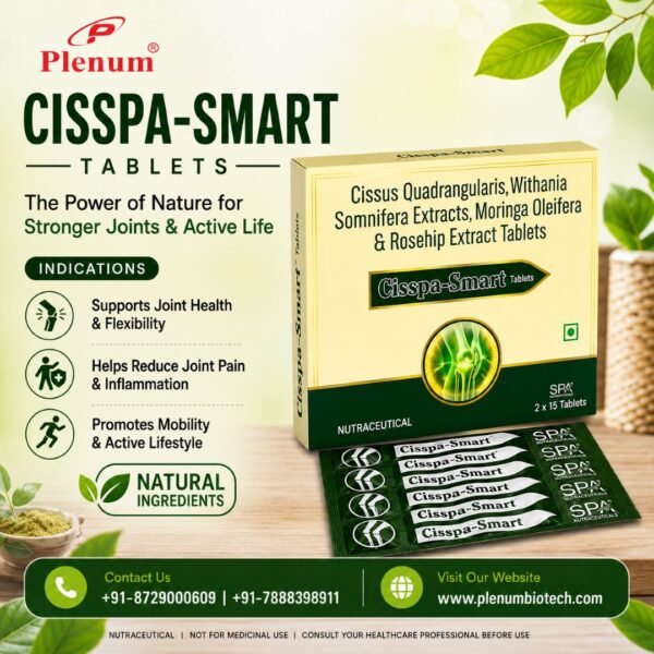 Cissus Quadrangularis Withania Somnifera Moringa Oleifera Rosehip Extract Boswellia Tablets | Cisspa Smart