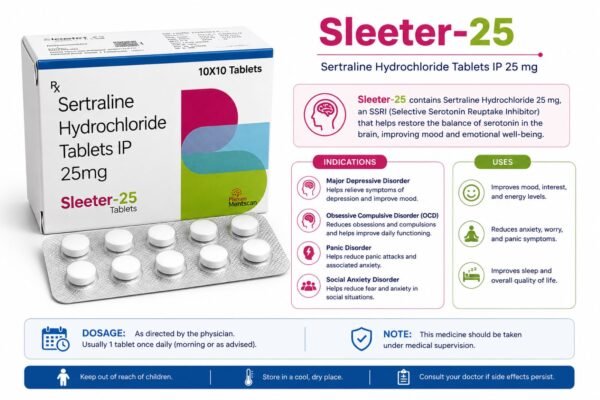 Sertralin Hydrochloride Tablets 25 Mg | Sleeter-25