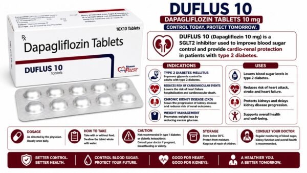 Dapagliflozin Tablets 10 Mg | Duflus-10