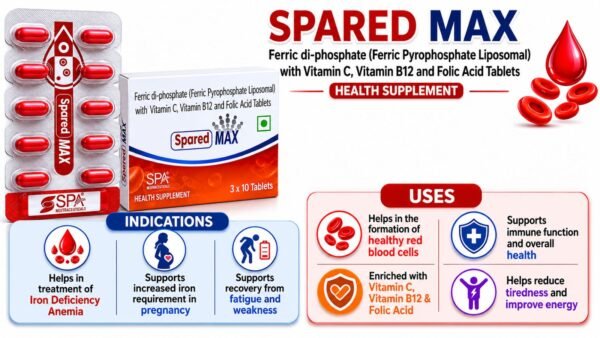 Ferrous Pyrophosphate Folic Acid Vitamin B12 Vitamin C Tablets | Spared Max