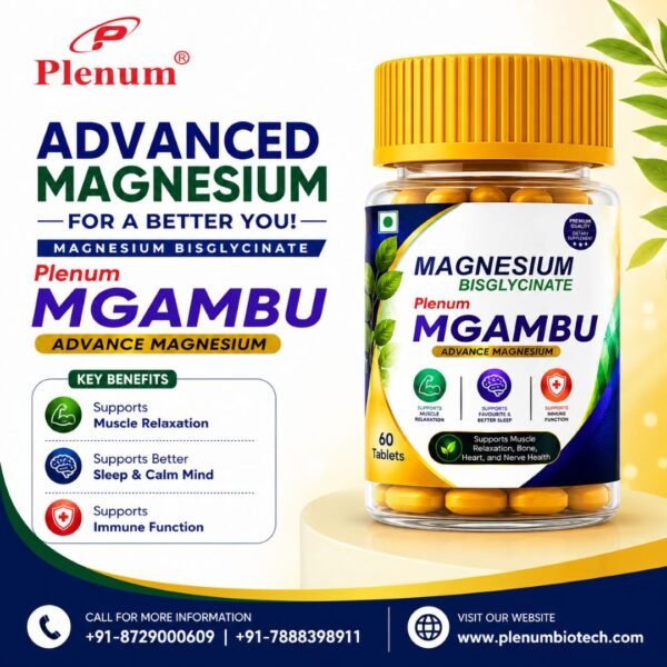 Magnesium Bisglycinate Tablets | Plenum Mgambu