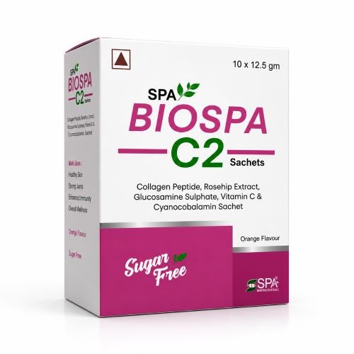 Collagen Peptide Rosehip Extract Glucosamine Sulphate Vitamin C Cyanocobalamin Sachet | Spa Biospa C2 Sachet