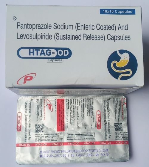 Pantoprazole Sodium (Enteric Coated) And Levosulpiride (Sustained Release) Capsules | HTAG-OD Pantoprazole Sodium (Enteric Coated) And Levosulpiride (Sustained Release) Capsules | HTAG-OD