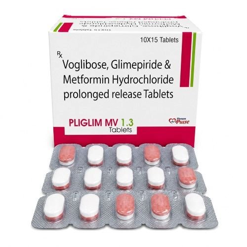 Voglibose Glimepiride And Metformin Hydrochloride Prolonged Release Tablets | Pliglim MV 1.3