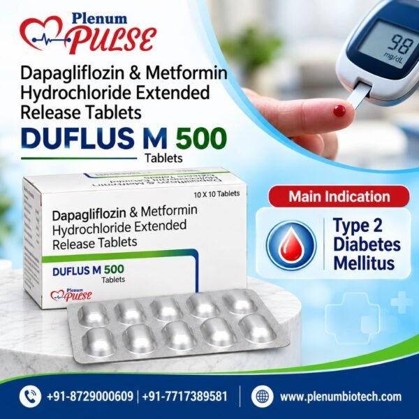 Dapagliflozin and Metformin Hydrochloride Extended Release Tablets | Duflus M 500 Dapagliflozin and Metformin Hydrochloride Extended Release Tablets | Duflus M 500