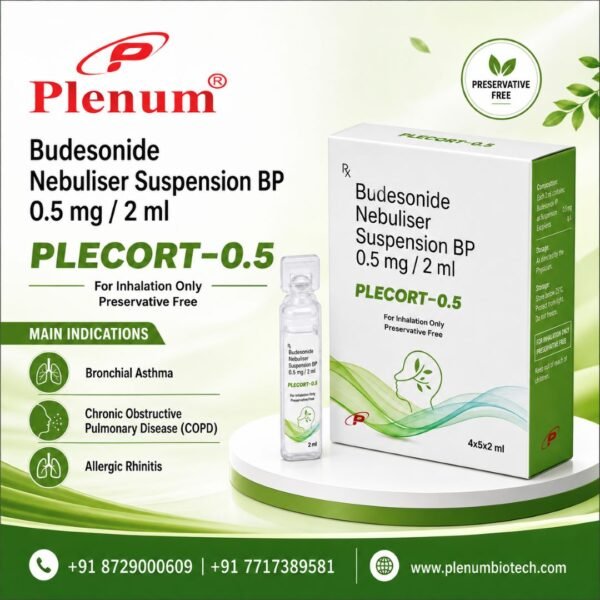 Budesonide Nebuliser Suspension 0.5 Mg/2 Ml BP | Plecort 0.5