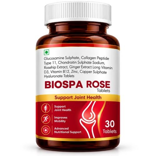 Collagen (Type II) Glucosamine Rosehip Extract Vitamin D Ginger Extract Tablet | Biospa Rose