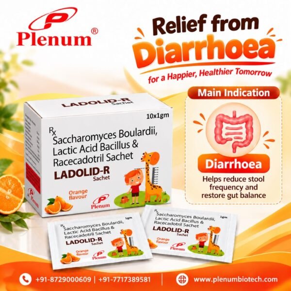 Saccharomyces Boulardii Lactic Acid Bacillus And Racecadotril Sachet | Ladolid-R Sachet
