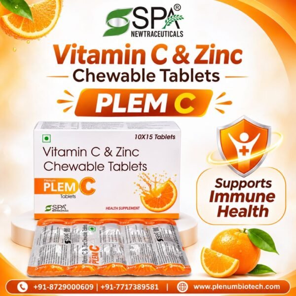 Vitamin C And Zinc Chewable Tablets | Plenum Plem-C
