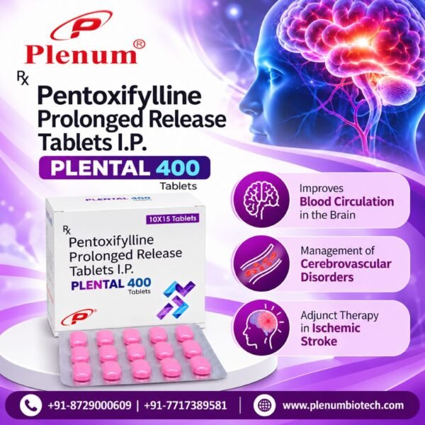 Pentoxifylline Prolonged Release Tablets 400 Mg I.P. | Plental 400