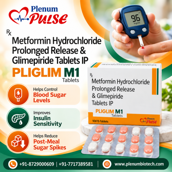 Metformin Hydrochloride Prolonged Release And Glimepiride Tablets IP | Pliglim M1