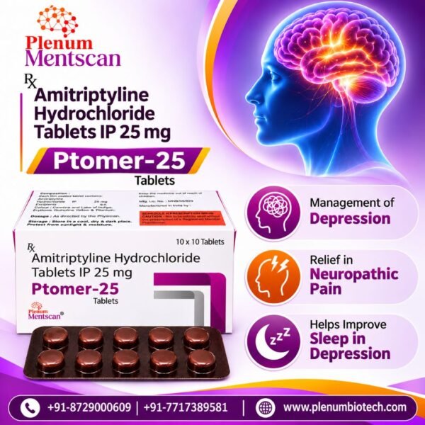 Amitriptyline Hydrochloride Tablet 25 Mg | Ptomer-25